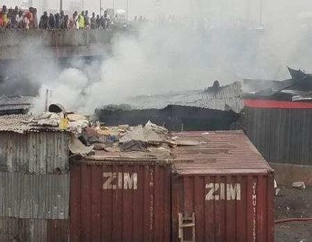 UPDATE: Apongbon market fire outbreak badly affects Eko Bridge- Lagos Fire Service 1 IDPhoto 20200216 125620