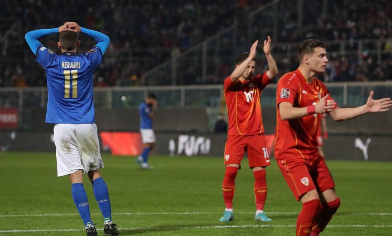 Italy miss out of 2022 World Cup after losing to Macedonia 1 Italy Macedonai