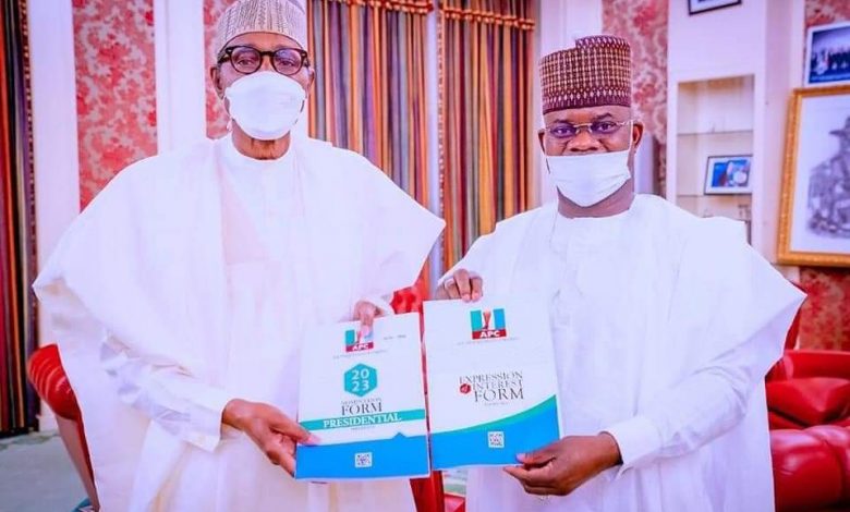 PHOTO NEWS: Yahaya Bello presents APC presidential nomination forms to Buhari 5 IMG 20220428 WA0007