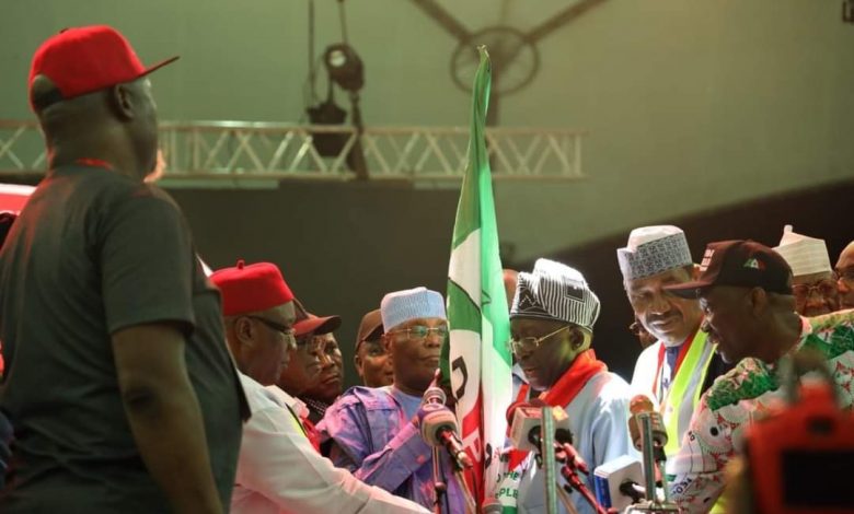 PHOTO NEWS: PDP presents party flag to Atiku Abubakar 7 IMG 20220529 WA0005
