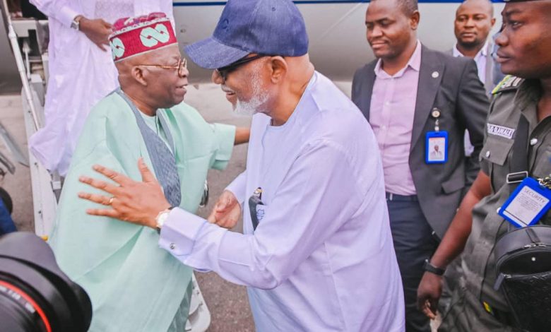 Let's put the past behind us, win together, Akeredolu congratulates Tinubu 1 Tinubu Akure 4