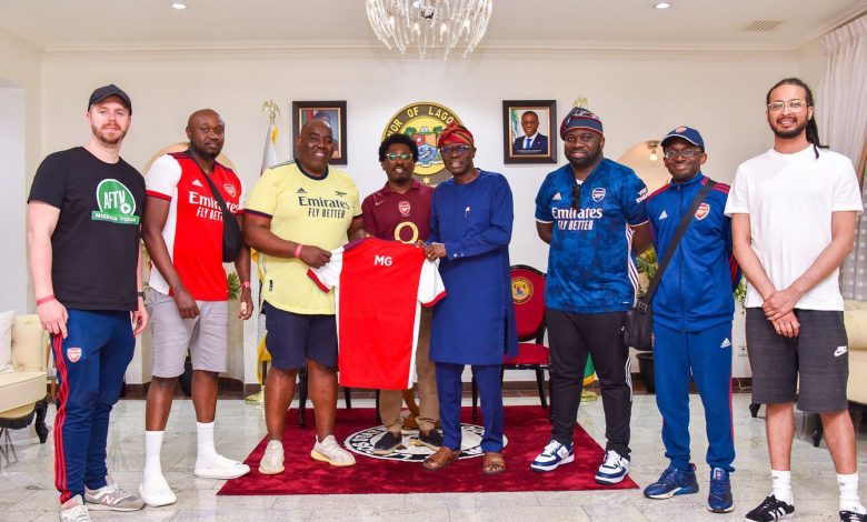 PHOTO NEWS: UK-based Arsenal Fans TV crew visits Sanwo-Olu 21 jidesanwoolupCdCt5MBjVOM8