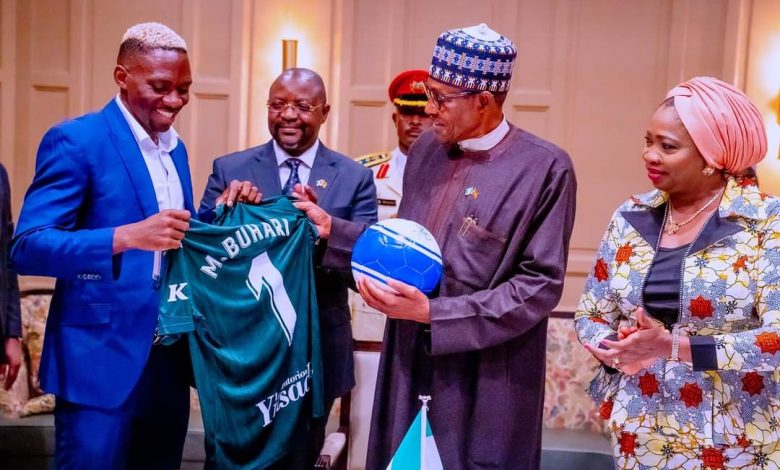 PHOTO NEWS: Buhari receives Nigerians playing in Spanish clubs in Madrid 11 IMG 20220602 WA0021