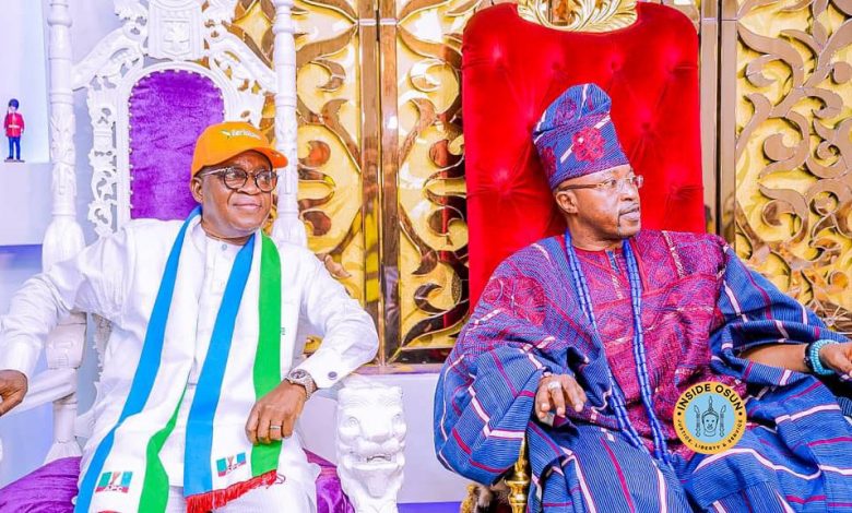 Osun 2022: Your re-election is our collective project, non-negotiable, Oluwo, Olu of Ile-Ogbo, others reassure Oyetola 5 IMG 20220617 WA0002