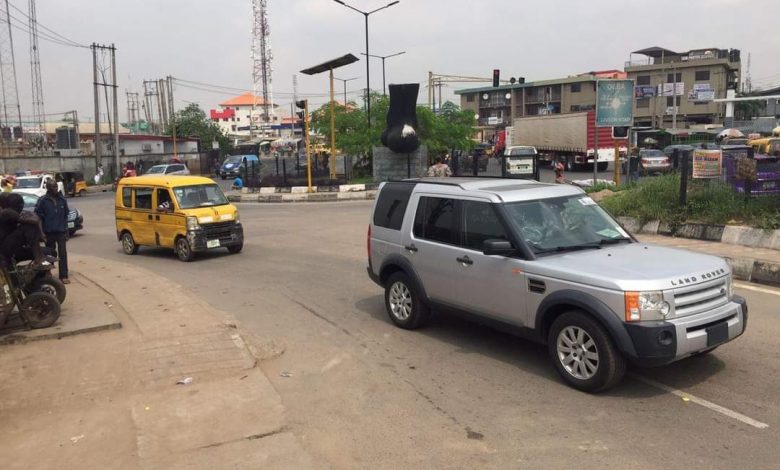 PHOTO NEWS: Okada riders comply with ban at Berger 9 Okada ban