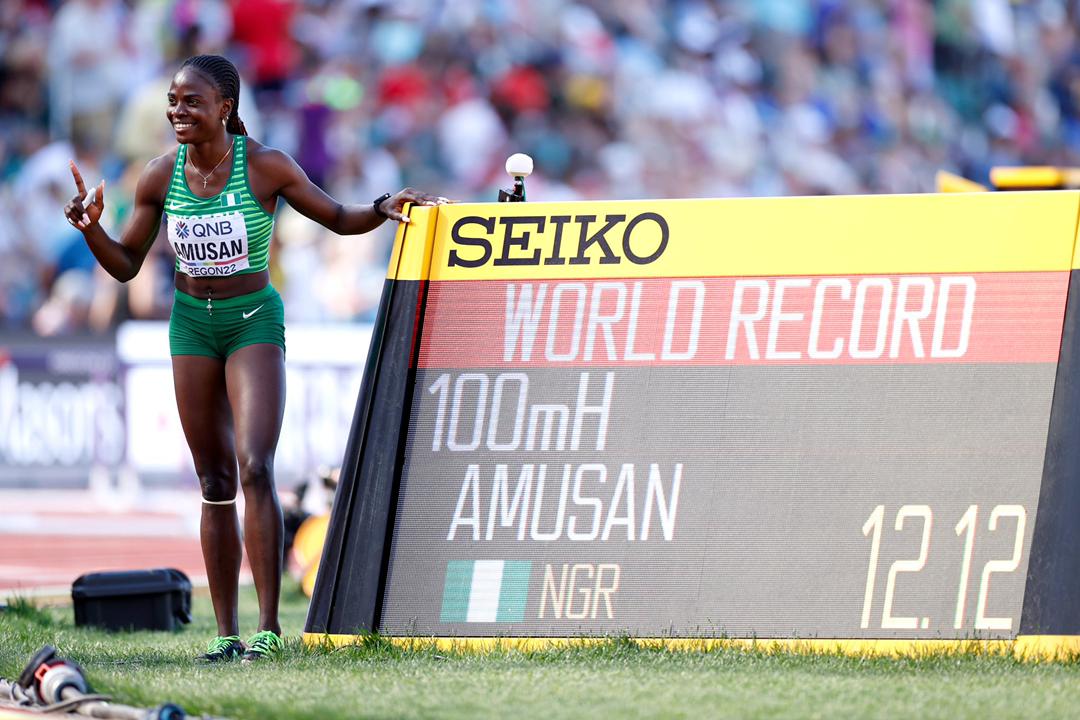 Buhari hails Tobi Amusan’s World Record feat, Brume’s silver medal 1 Amusan