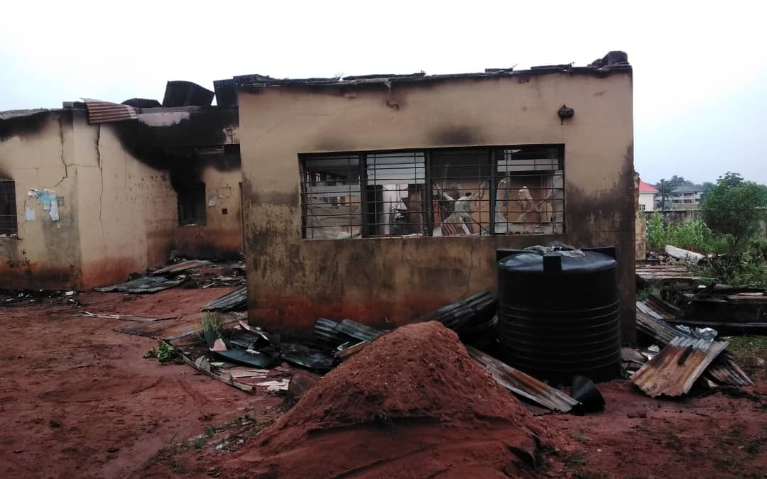 Burnt INEC office in Imo 1