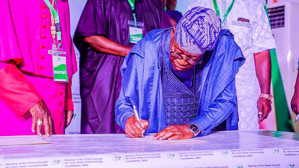 Oyetola, others sign Peace Accord ahead Osun guber election 2 IMG 20220713 WA0025