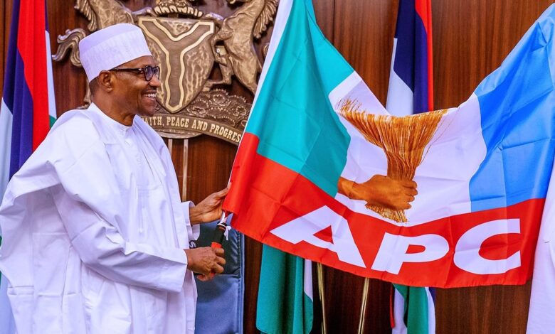 Unlike 2019, Buhari will only support APC candidates in 2023 – Presidency 1 Buhari APC flag