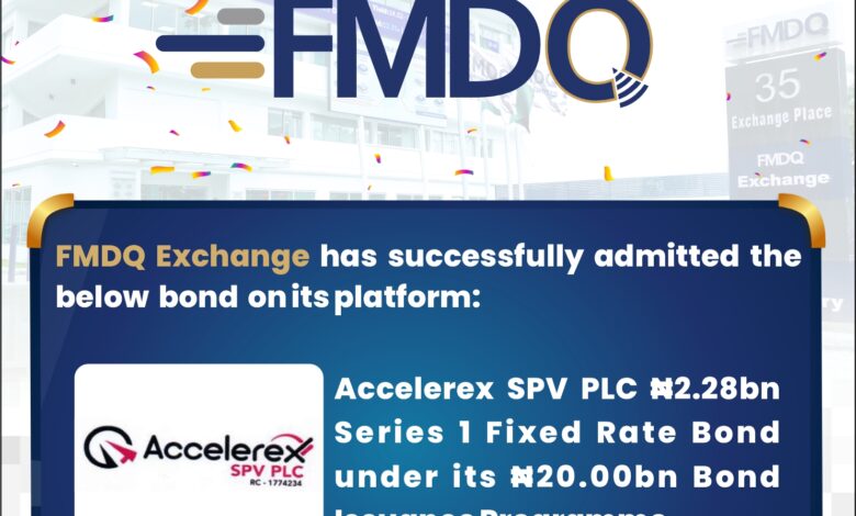 FMDQ Exchange admits Accelerex SPV bond on its platform 1 August 2022 Accelerex SPV PLC Bond IP
