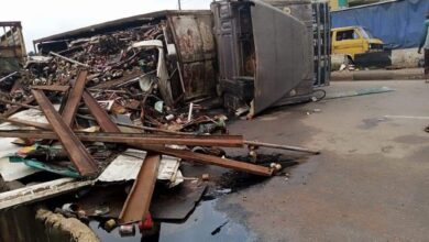 BREAKING: Gridlock as truck falls on Lagos road 13 FB IMG 1663846230371