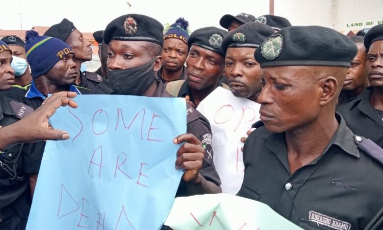 Okada riders are snatching our wives, say protesting police constabularies in Osun 1 Police