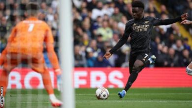 Arsenal defeat Leeds United 1-0 to top Premier League 8 127176077 saka main
