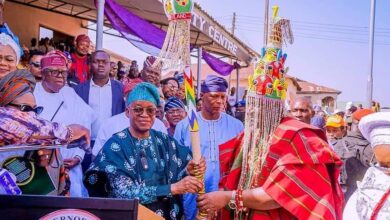 Oyetola presents staff of office to Owa of Igbajo 2 Igbajo