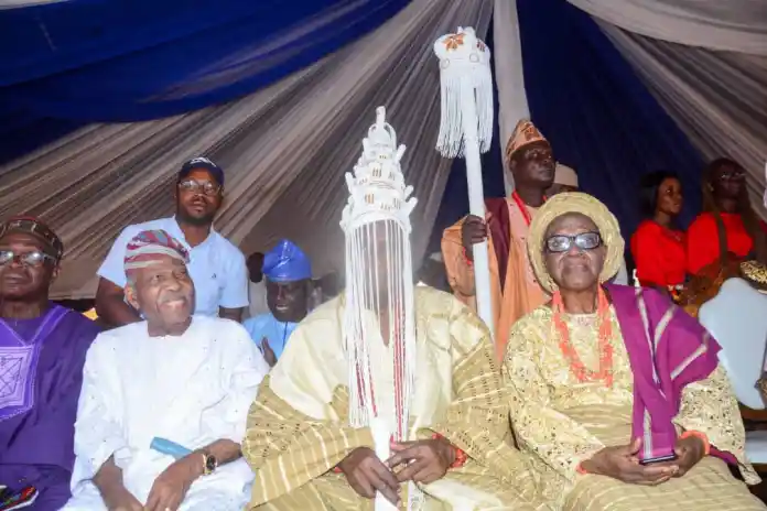Ex-SGF, Olu Falae, becomes Oba, gets staff of office from Akeredolu 1 Falae 2