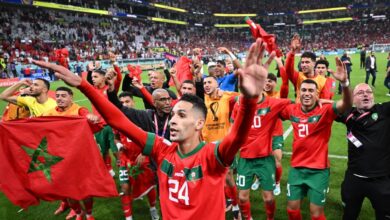 Buhari commends Morocco for reaching World Cup semi-final 19 morocco players celebrate quarter final portugal world cup dec 2022 afp