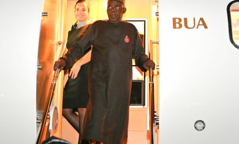 PHOTO NEWS: Asiwaju Tinubu arrives Nigeria from Lesser Hajj 5 Pix 2