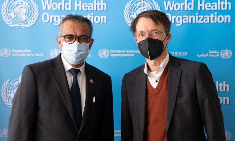 Global health leader Germany reaffirms strong support for WHO 1 dr tedros and prof dr karl lautebach