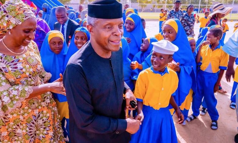 Osinbajo marks 66th birthday with restored North East 'insurgency orphans' in Borno 7 IMG 20230308 WA0009