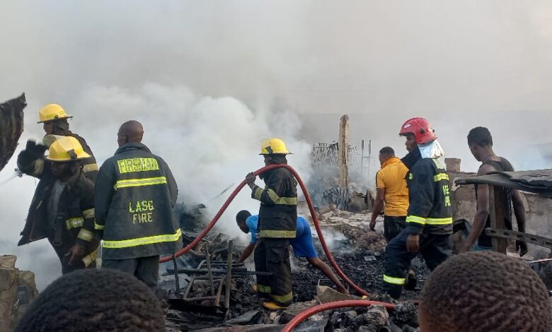 Fire guts Akere spare parts market in Lagos 3 IMG 20230308 WA0119