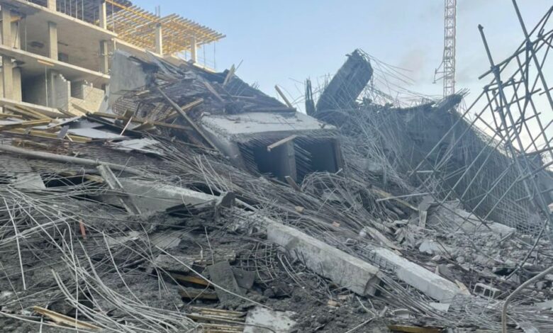 Collapsed building in Lagos