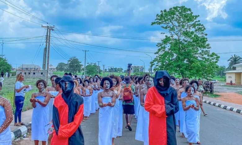 Chukwuemeka Odumegwu Ojukwu University inducts theatre arts students 15 IMG 20230426 WA0048