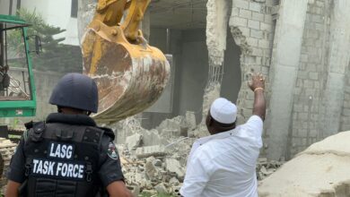 LASG begins demolition of illegal structures in Banana Island 10 Pix 5 GM LASBCA Arc. Gbolahan Oki and Task Force Chairman CSP Shola Jejeloye during the demolition