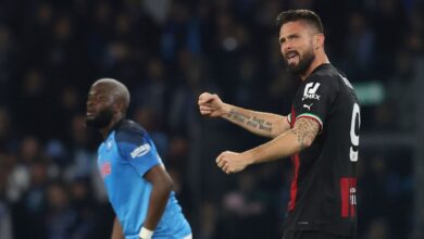 Milan through to Champions league semi-final despite Osimhen's late Napoli goal 8 skysports giroud milan 6125620