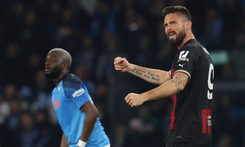 Milan through to Champions league semi-final despite Osimhen's late Napoli goal 1 skysports giroud milan 6125620