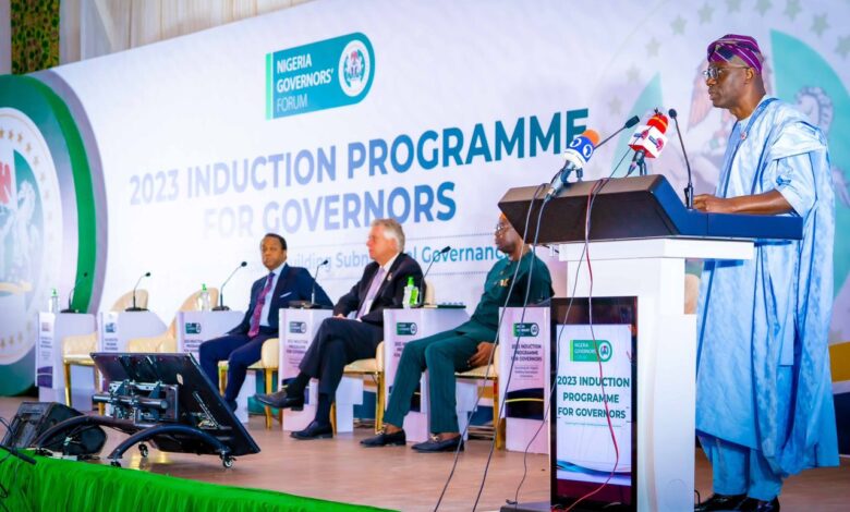 Sanwo-Olu shares governance experience with new governors at induction 1 Sanwo Olu NGG1