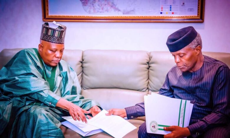 PHOTO NEWS: Osinbajo receives Shettima in Vice President office ahead of inauguration 7 Shettima Osinbajo