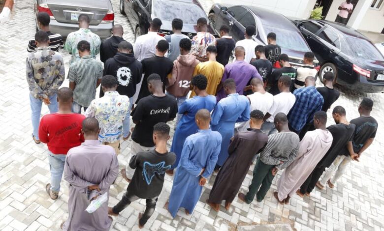 EFCC arrests ex-convict, 61 other suspected Internet fraudsters in Ilorin 1 Yahoo boys