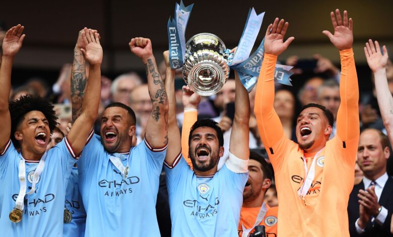 Man City 2-1 Man Utd: Ilkay Gundogan's double puts City on the brink of treble with FA Cup win 3 skysports ilkay gundogan fa cup 6177286