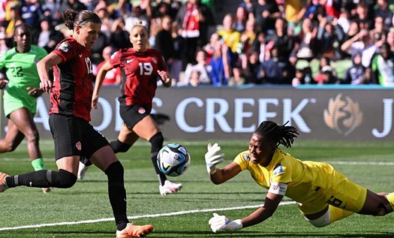 Nigeria 0-0 Canada: Nnadozie's penalty save denies Christine Sinclair FIFA World Cup history 1 130476696 gettyimages 1545821931