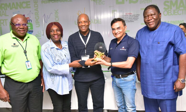 Vice chancellors hail Dangote's impact on Nigeria’s agricultural revolution 1 L--R, Vice - Chancellor of Lagos state University of Science and Technology Ikorodu, Prof. Olumuyiwa Odunsanya, Vice - Chancellor Lagos state University Ojo, Prof. Ibiyemi Olatunji - Bello, Managing Director/ CEO, Dangote Fertilizer, Vishawajit Sinha, Secretary of Committee of Vice - Chancellors of Nigeria, Prof. Yakubu Ochefu, During the Committee of Vice - Chancellors of Nigerian Universities, Visit Dangote Fertilizer Limited plant Lekki recently.