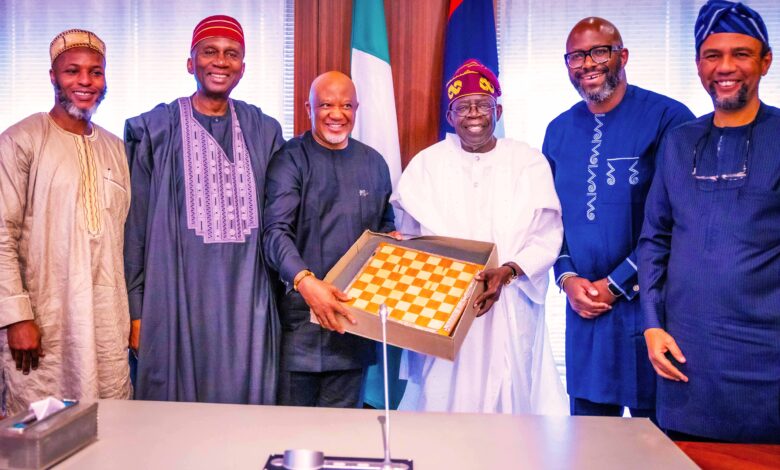MTN Group leadership pays courtesy visit to Tinubu 1 Tinubu with MTN Leadership 2 1