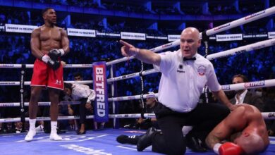 Anthony Joshua claims seventh round knockout win over Helenius 2 Anthony Joshua
