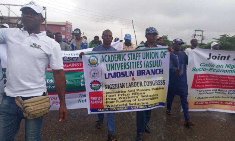 Tight security as labour unions in Osun protest subsidy removal, high cost of living 1 IMG 20230802 WA0017