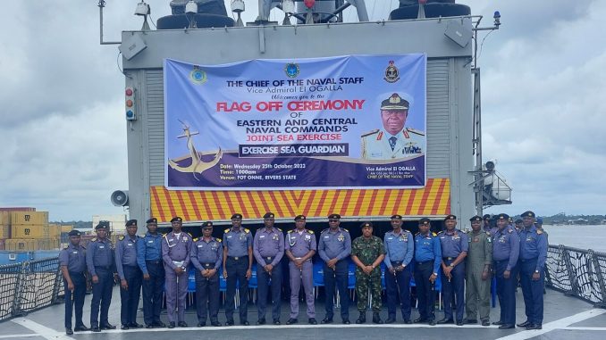Cross section of senior navy officers during the flag off of a Nigeria Navy joint sea exercise code named Exercise Sea Guardian in Onne Rivers on Wednesday 1536x990 1
