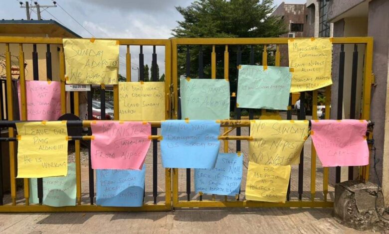BREAKING: NIPOST staff protest appointment of new Post Master General 1 IMG 20231016 WA0014