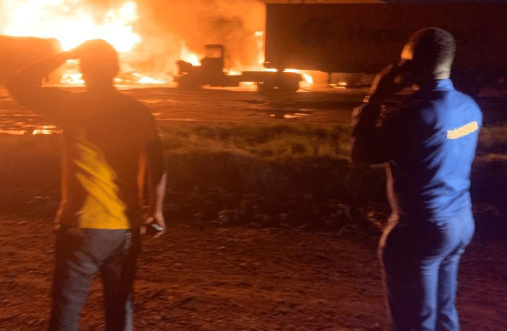 BREAKING: Many trapped, vechicles destroyed as fire guts fuel laden tanker in Iponri 3 Screenshot 20231012 214935