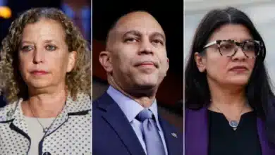 Tensions boil over as Democrats’ Israel divide deepens 1 231108113600 wasserman schultz jeffries tlaib split