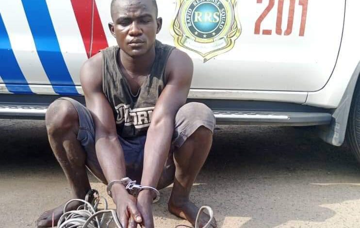 RRS nabs 24-year old Nigerien for stealing cables on Third Mainland Bridge 1 FB IMG 1703852381775