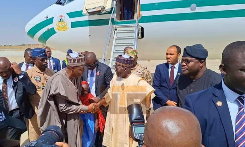 VIDEO: Tinubu arrives Maiduguri for Chief of Army Staff annual conference 1 IMG 20231211 WA0023