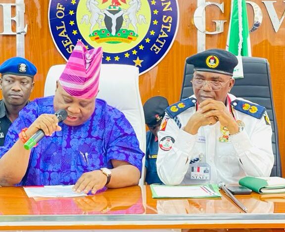 Adeleke assures new Osun NSCDC boss of support to fight crime 1 IMG 20240124 WA0031