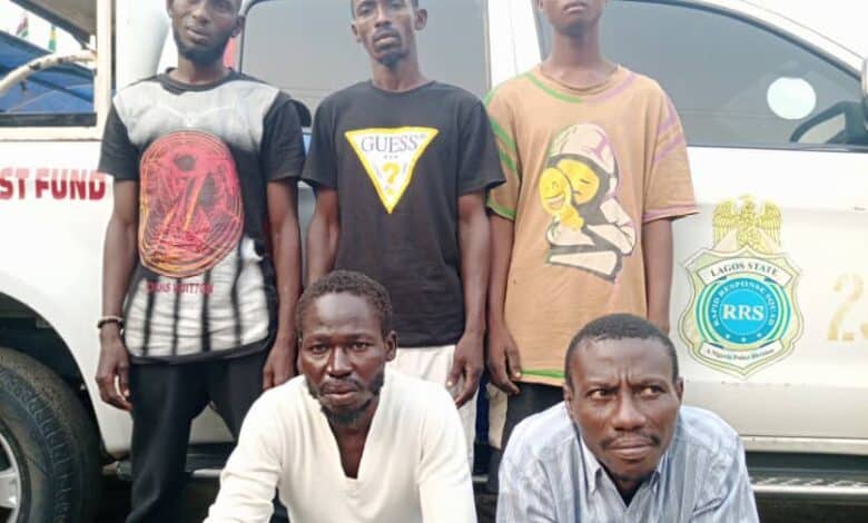 Police arrest five robbery suspects at Agege under bridge 1 IMG 20240119 170416