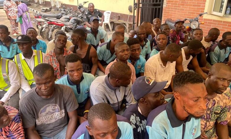 Lagos Taskforce arrests 51 suspects for extorting, attacking truck drivers on roads 3 FB IMG 1707229678237