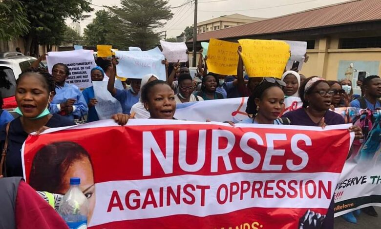 BREAKING: Lagos Nurses protest against new verification guidelines 7 FB IMG 1707739447285