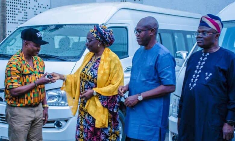 NLC, NULGE laud Abiodun for donating two 18-seater buses to workers 1 IMG 20240215 WA0288