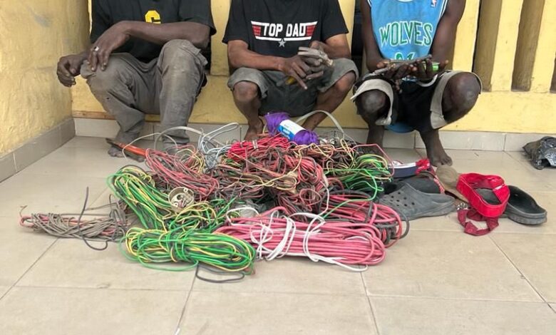 Police nab three men with stolen cables in Ojodu 1 IMG 20240221 101013